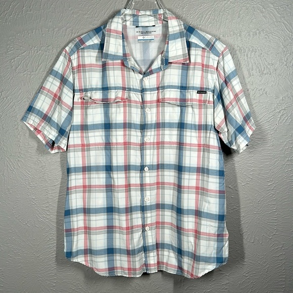Columbia Omni Shade Sun Protection Plaid Button Up Shirt Men's Size Large - Picture 1 of 9